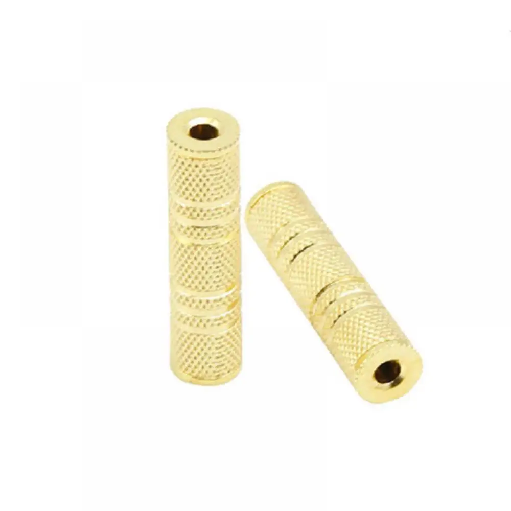 

New Gold 3.5mm Jack Female to 3.5 mm Female Connector F/F Stereo Audio Adapter Headphone Jack Coupler Adaptor Connector
