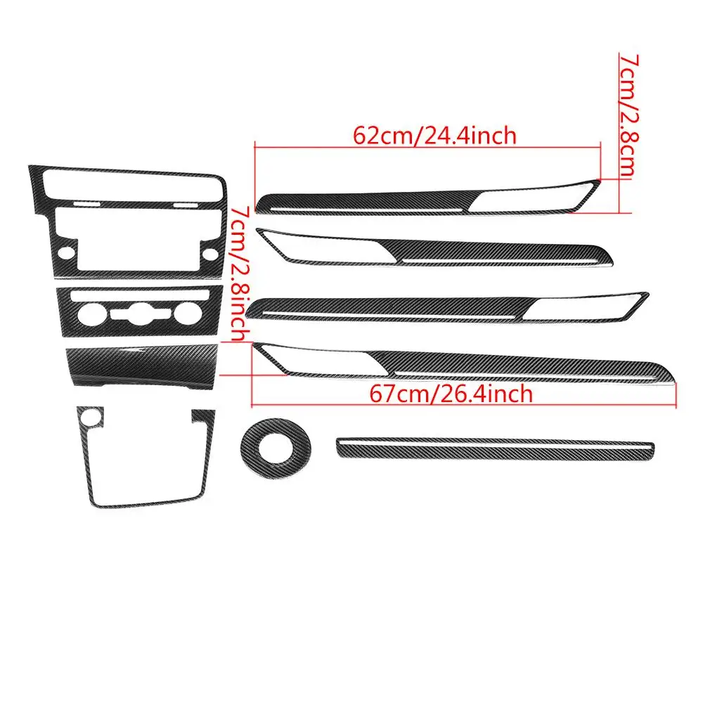 Автомобиль-Стайлинг углеродного волокна внутренние формовки отделка Обложки левым пригодный для VW Golf MK7