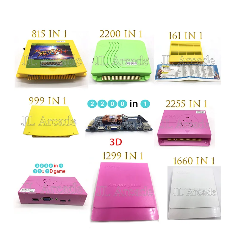 

Arcade 3D Game PCB Board pandora Base camp ，161\815\999\1299\1660\2050\2200\2255 IN 1, Arcade Game cartridge jamma Multi game
