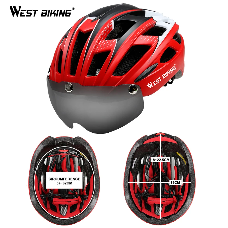 WEST BIKING очки велосипедный шлем интегрально литые сверхлегкие EPS ветрозащитные