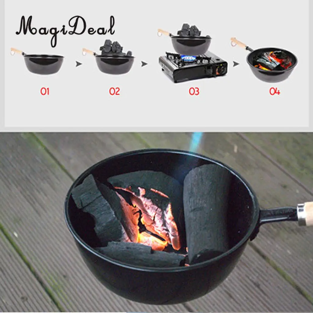 MagiDeal Outdoor Charcoal Fire Burner Brazier Grill Stove Camping Picnic BBQ Travel