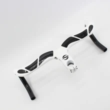 Brand new white color QILEFU full carbon bicycle handlebar Road bike and stem integrated Free ship