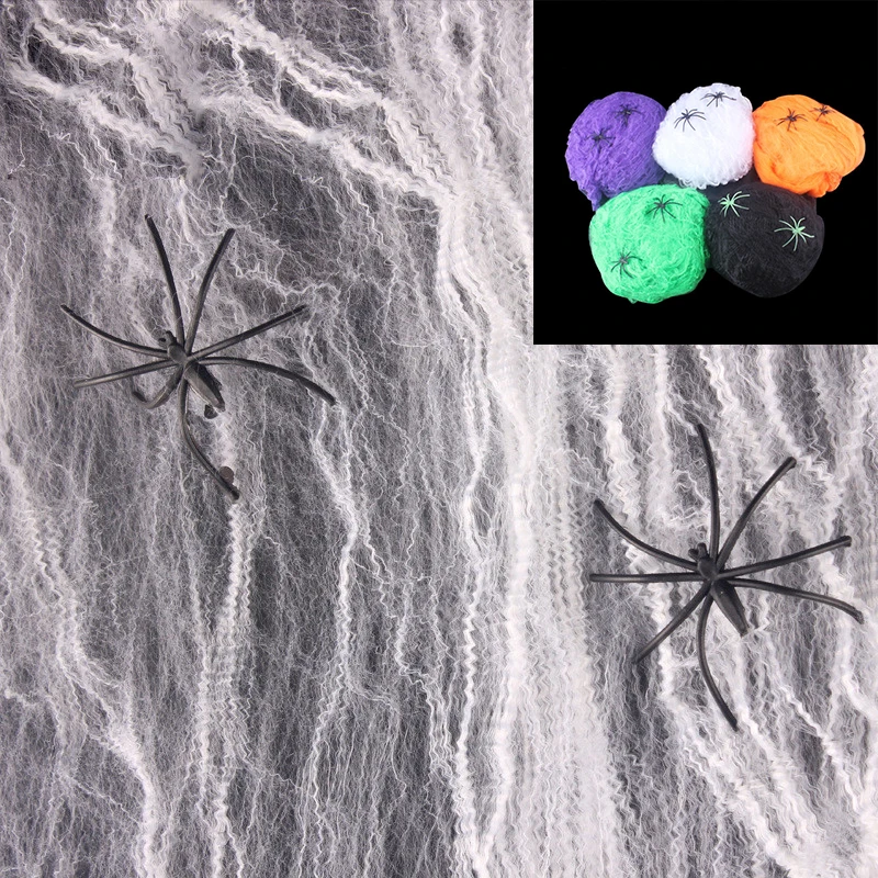 Us 0 99 40 Off 5 Colors Halloween Decoration Spider Web Horror Scary Cobweb For Halloween Party Bar Haunted House Decorations New Arrival In Party