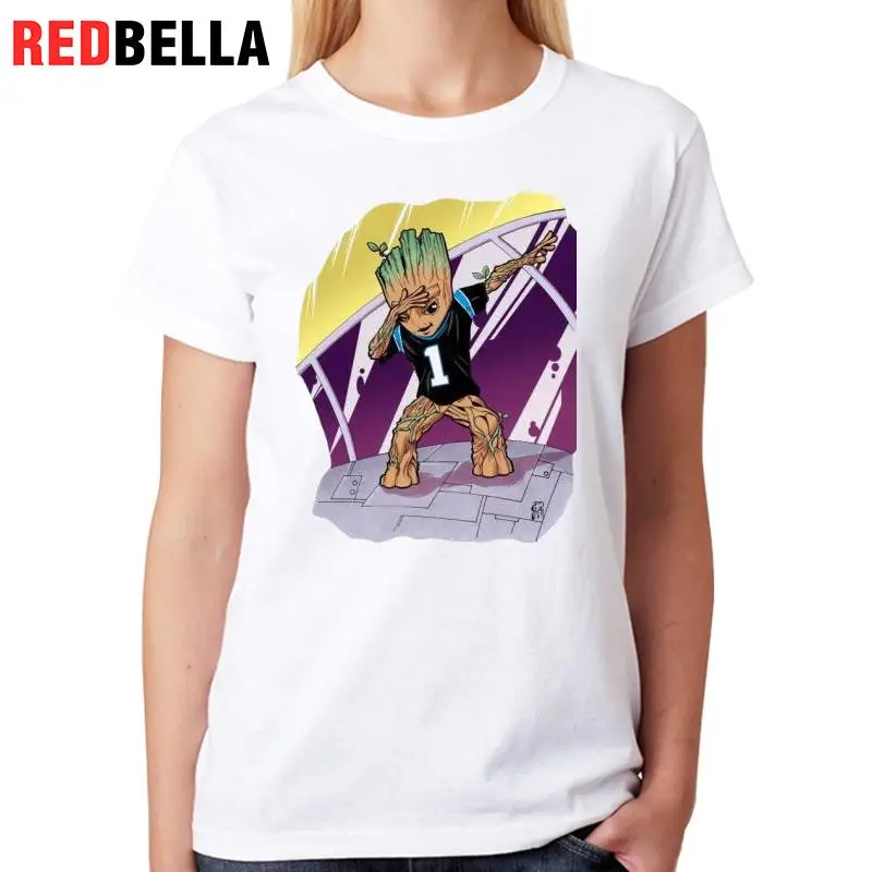 REDBELLA одежда Mulheres Kawaii США мультфильм аниме Dab танец цифра графических тройников