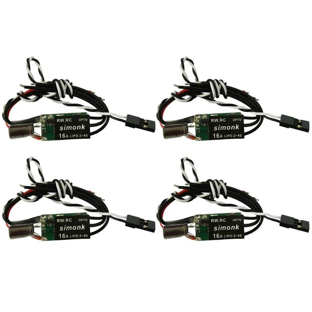 

4 pcs Mini SimonK 16A ESC RW.RC OPTO 18KHz PWM 2-4S for FPV RC QAV250 Quadcopter High Quality