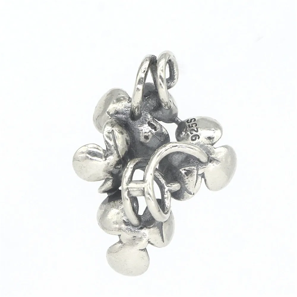 Браслет и ожерелье из натуральной 925 пробы с серебряным цветущим китниссом и подвеской в европейском стиле 3,0 мм