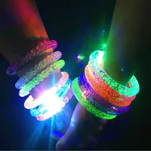Multicolor font b LED b font Flashing font b Bracelet b font Light Up Acrylic Bangle
