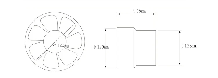 125 мм 220 В встроенный канальный вентилятор для трубы 5 дюймов вытяжной вентилятор для бытовой техники вентилятор