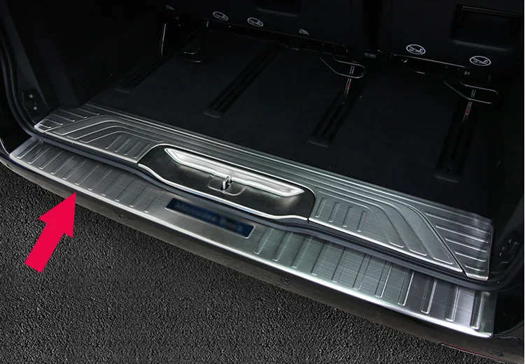 Для Mercedes-Benz Vito(W447) из нержавеющей стали защита заднего бампера Подоконник снаружи багажника декоративная пластина