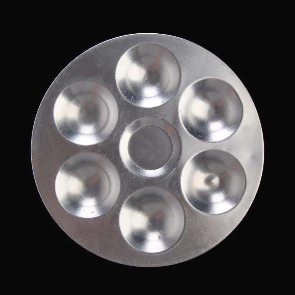 Aluminum Palette 6-Well Round 5.31 Inches
