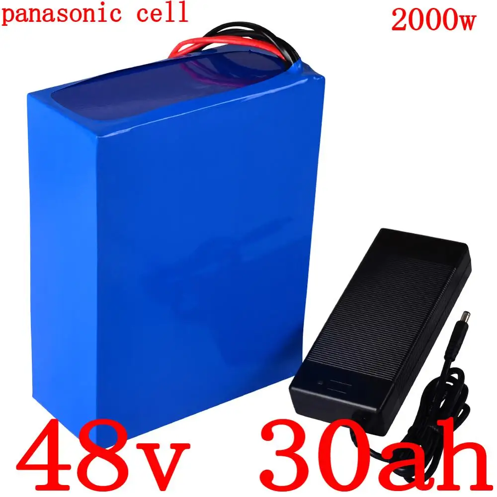 Buy MUY 2000W 48V 30AH electric bike battery 48V 30AH ebike battery 48v 30ah Lithium Battery use panasonic cell with 50A BMS+5A charger 