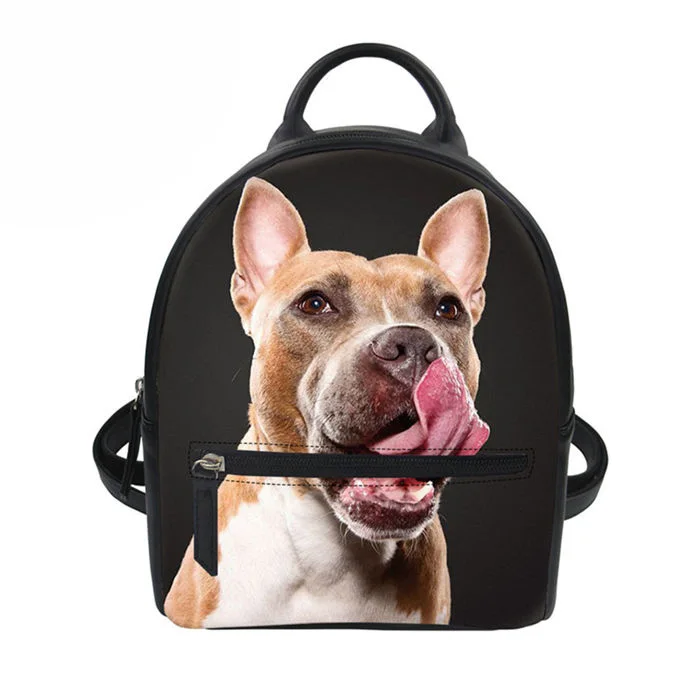 W3247Z4 Customized Girls Mini Black Backpack Schnauzer Shih Tzu Husky Dog Printed Pug Small Pu Leather Shoulder Bag Women Travel Bag - Цвет: W3247Z4