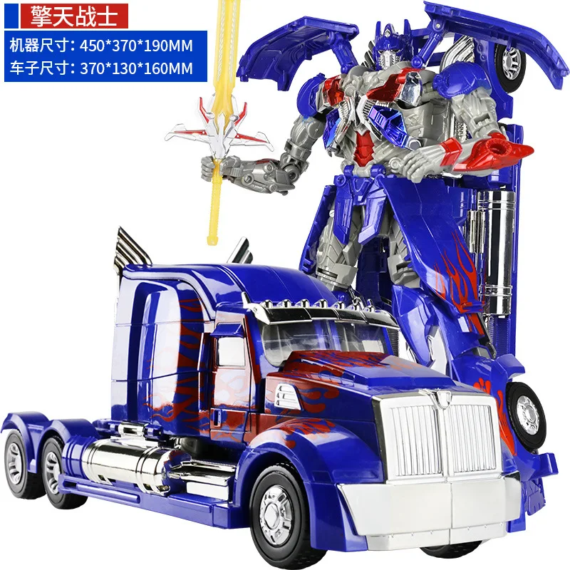 

In Stock 45CM Big-size Movie Figures Optimus Prime Bumblebee Grimlock Model Toy Deformation Robots Children Boy Toys Gifts