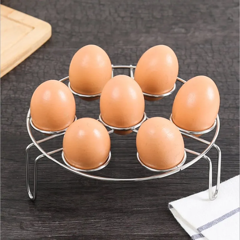 Стойка для яиц на пару из нержавеющей стали, домашняя многофункциональная круглая кухонные принадлежности для готовки, водная стойка для вареных яиц, пароварка