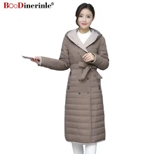 Новинка, зимние женские пальто, Двухсторонний пуховик с капюшоном, 90% утиный пух, пальто, женская теплая длинная парка, верхняя одежда YR081