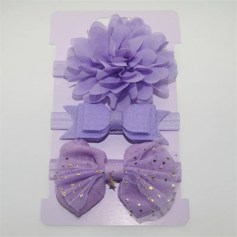 

3Pcs Kids Elastic flower headband Headbands Hair Girls baby Bowknot Hairband baby girl accessories set photography