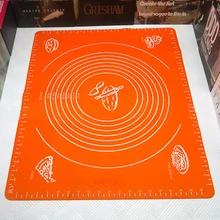 YIBO силиконовый рулон теста коврик утолщение безвкусные кухонные инструменты для выпечки самодельные DIY десертные весы рулон теста коврик 50x40 см