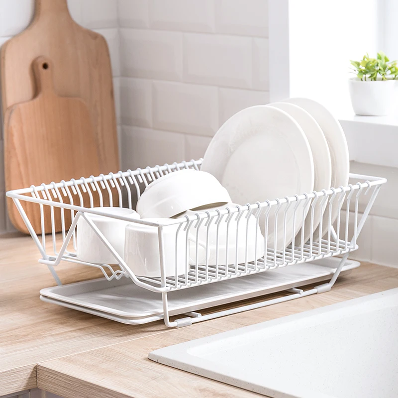  Dish Drying Rack - Metal Wire Kitchen Dish Drainer Rack Organizer with Drain Board - 32991500291