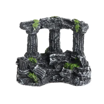 

Resin Rome Square Stone Pillars Aquarium Landscaping Fish Tank Decor Tri-Columns New