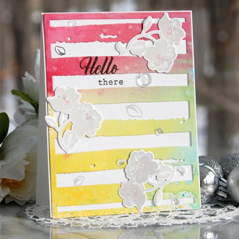 

KLJUYP Watercolor Stripes Cover Metal Cutting Dies Scrapbook Paper Craft Decoration dies scrapbooking