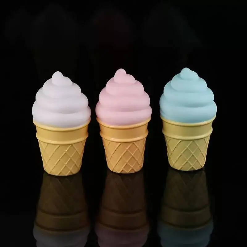 

Warmth Novelty Ice Cream Shaped LED Nightlight Blue Green Pink Color Desk Table Light LED Night Lamp Kids Bedroom Decoration