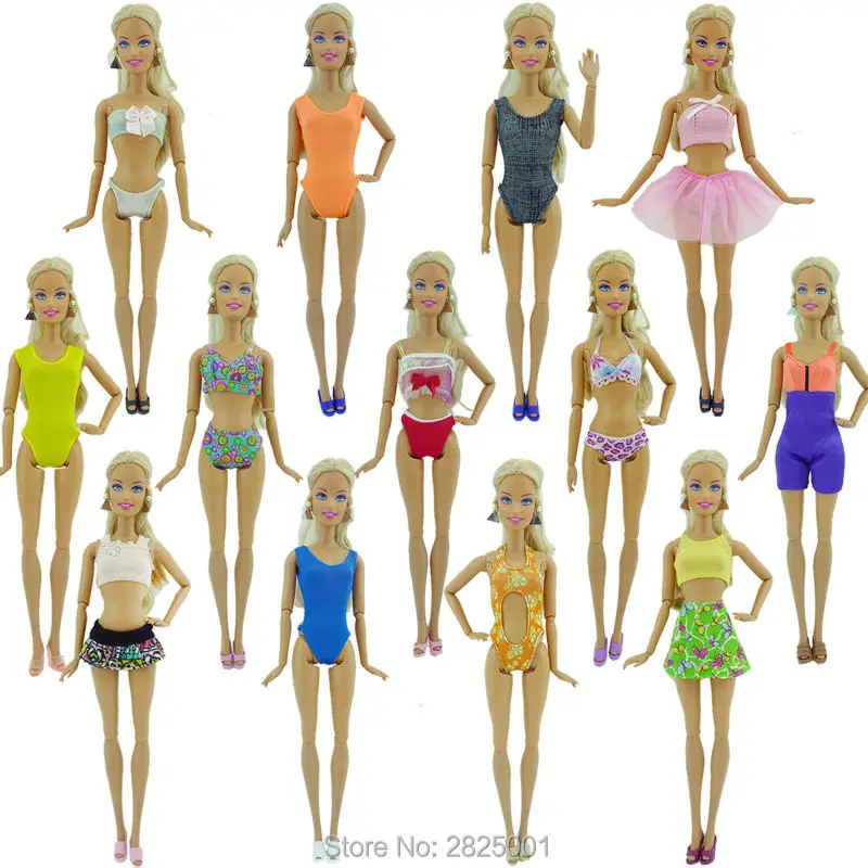 Случайные 10 Лот Симпатичные купальники бикини летние купальные костюмы Аксессуары Одежда для куклы Барби