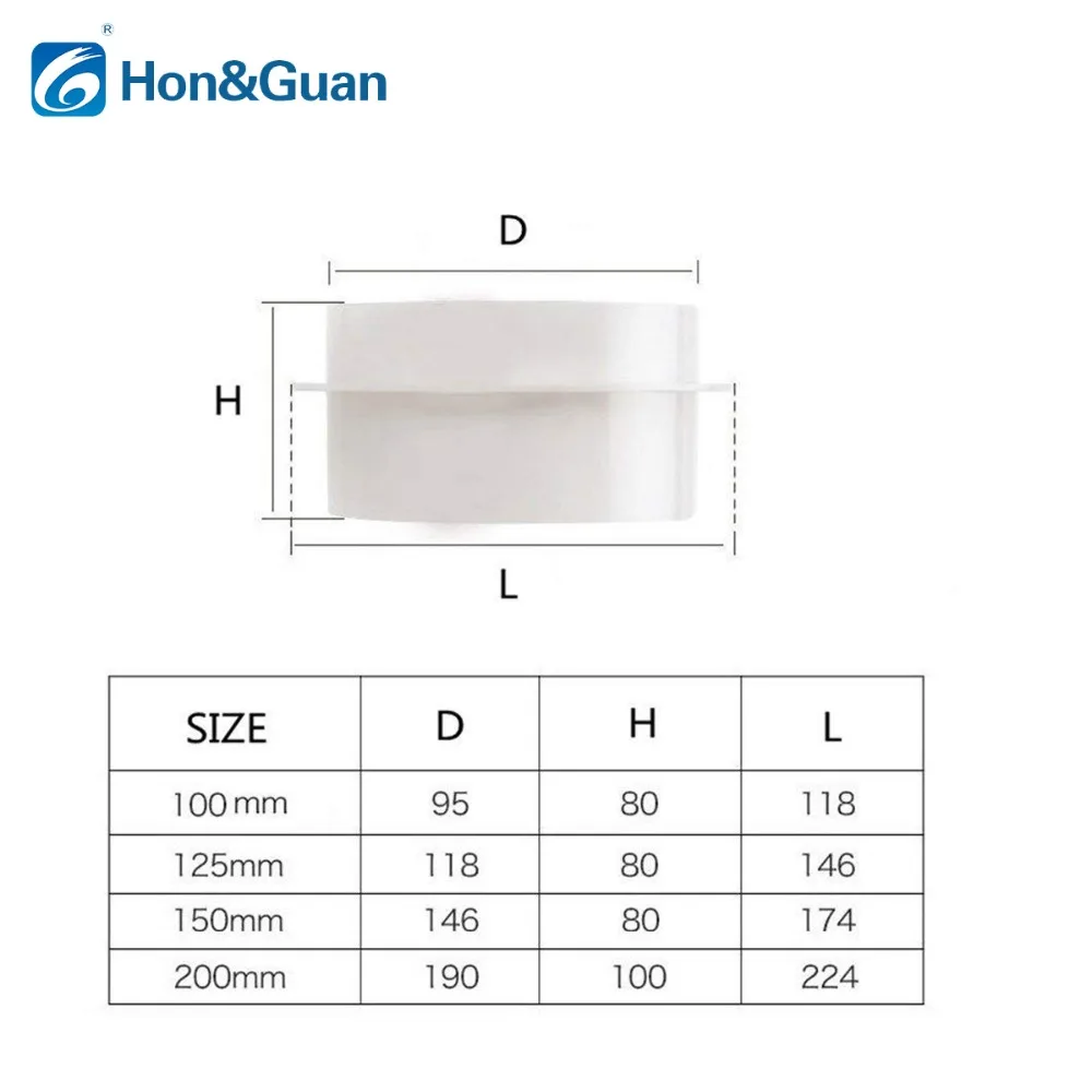 Household Draft Blocker Backdraft Damper Inline Extractor Fan Kitchen Smoke Outlet One Way Plastic 4-6inch Anti of Corrosion 