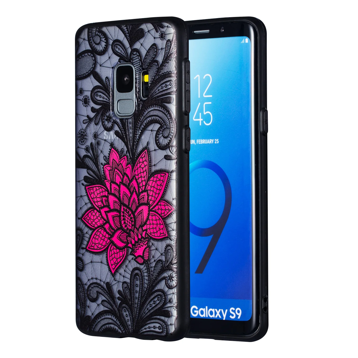 

ZRICKIE 3D Printing Flower Case For Samsung NOTE9 High Quality Embossed Samsung S6 S7 Edge S8 S9 Plus Flowers Cover Coque Fundas