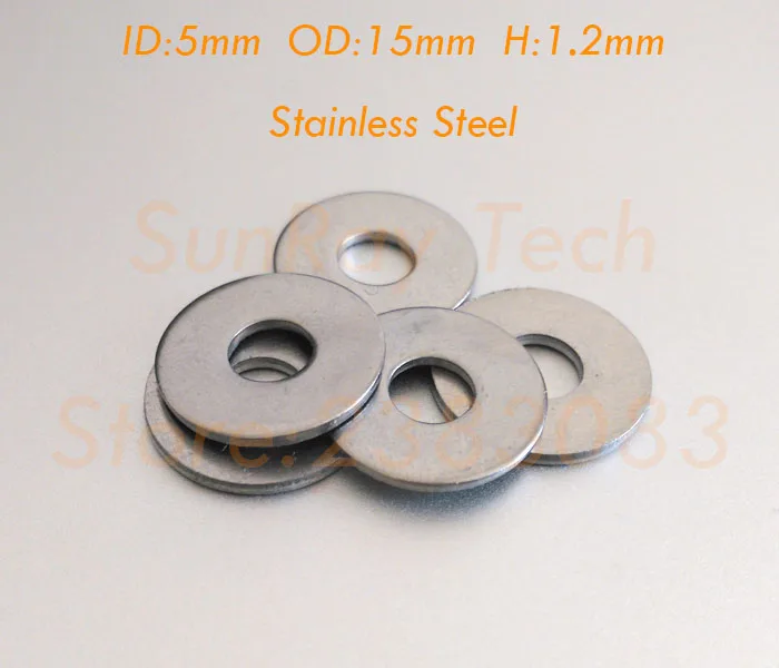100pcs 5*15*1.2mm slot flat washer precise shims for V slot aluminum