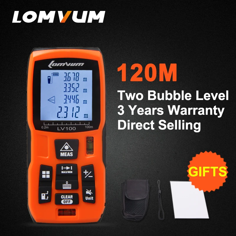 LOMVUM professional 120M Laser Rangefinders Digital Laser Distance Meter battery-powered Automatic calculation distance measurer LOMVUM professional 120M Laser Rangefinders Digital Laser Distance Meter battery-powered Automatic calculation distance measurer