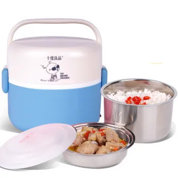 

Ten degrees yield SD-933 stainless steel interior cooking and heating food box double plug electric heating insulation boxes