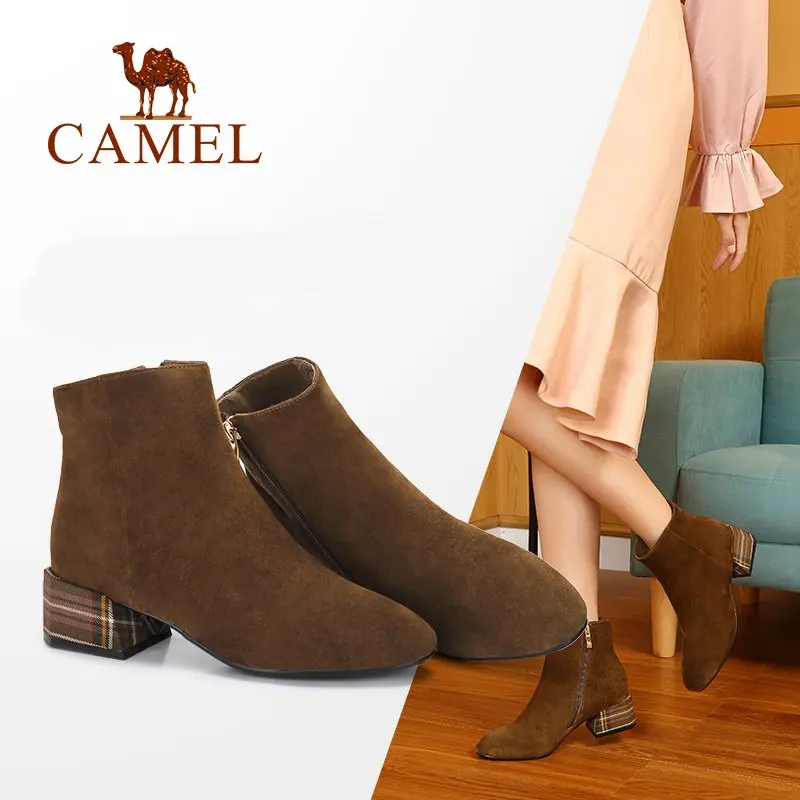 CAMEL/модные короткие Ботинки martin зимние классические ботинки на высоком каблуке в