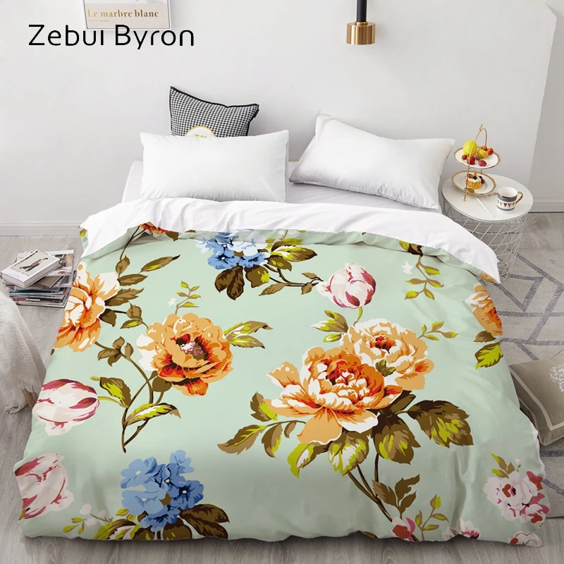 

3D HD Digital Print Custom Duvet Cover,Comforter/Quilt/Blanket case Queen/King Bedding 220x240/200x200,Flower Rose peony