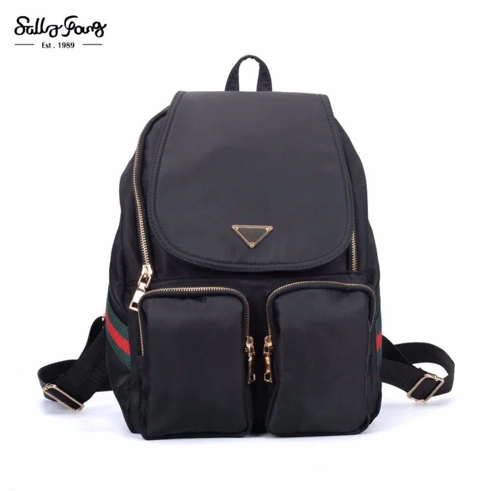 2017 Sally Young Fashion Bags Solid Nylon Solid Design Medium Fashion Backpack Small backpacks VK5277