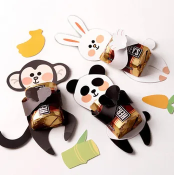 

New 300pcs candy Cover monkey panda rabbit Children Birthday Wedding chocolate Decorate Holiday Christmas Gift Use Good Quality