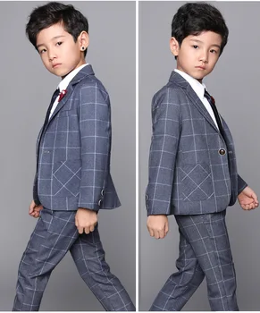 

3 Color Formal Boys suit Tuxedos Kids Spring winter Solid boys Wedding Suit Brand Fashion Kids jackets and pants sets 4-12y