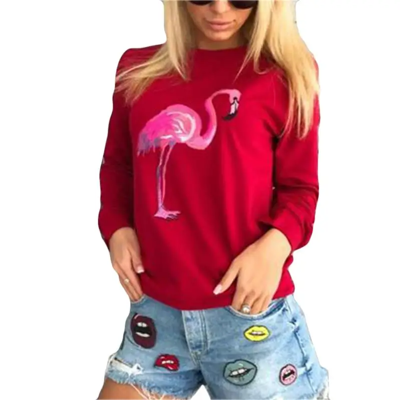 Женская толстовка с длинным рукавом рисунком фламинго|hoodie sweatshirt|fashion sweatshirtsweatshirt