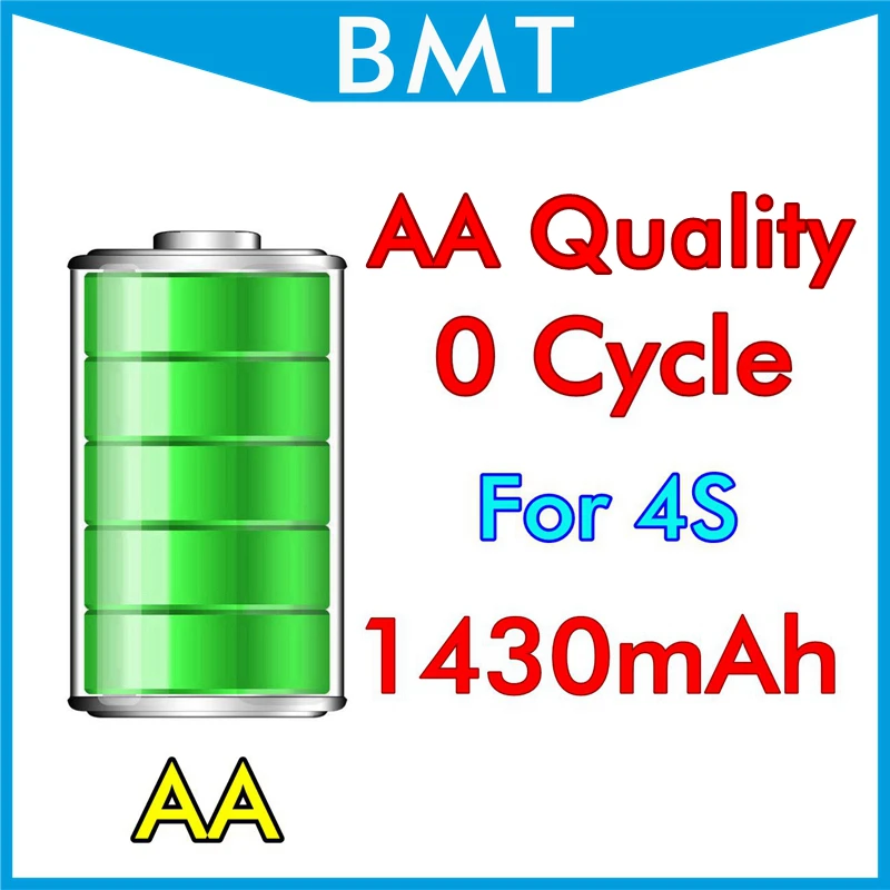 imágenes para BMT 10 unids/lote Calidad AA Batería para iPhone 4S 0 cero BMTI4S0BTAA ciclo 1430 mAh 3.7 V reemplazo de piezas de reparación imágenes para BMT 10 unids/lote Calidad AA Batería para iPhone 4S 0 cero BMTI4S0BTAA ciclo 1430 mAh 3.7 V reemplazo de piezas de reparación