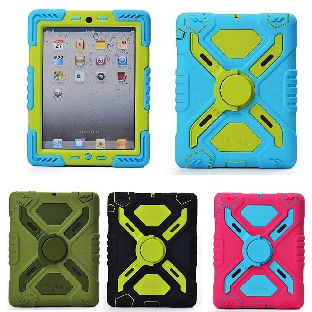 

Pepkoo 2014 new hot! Spider Shockproof Drop resistance Waterproof With Stand Cover case For iPad Mini 1 2
