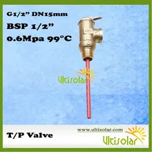 0.6Mpa BSP G1/" клапан сброса температуры и давления как TP предохранительный клапан для солнечной системы водонагревателей 0.6Mpa 99 градусов Цельсия