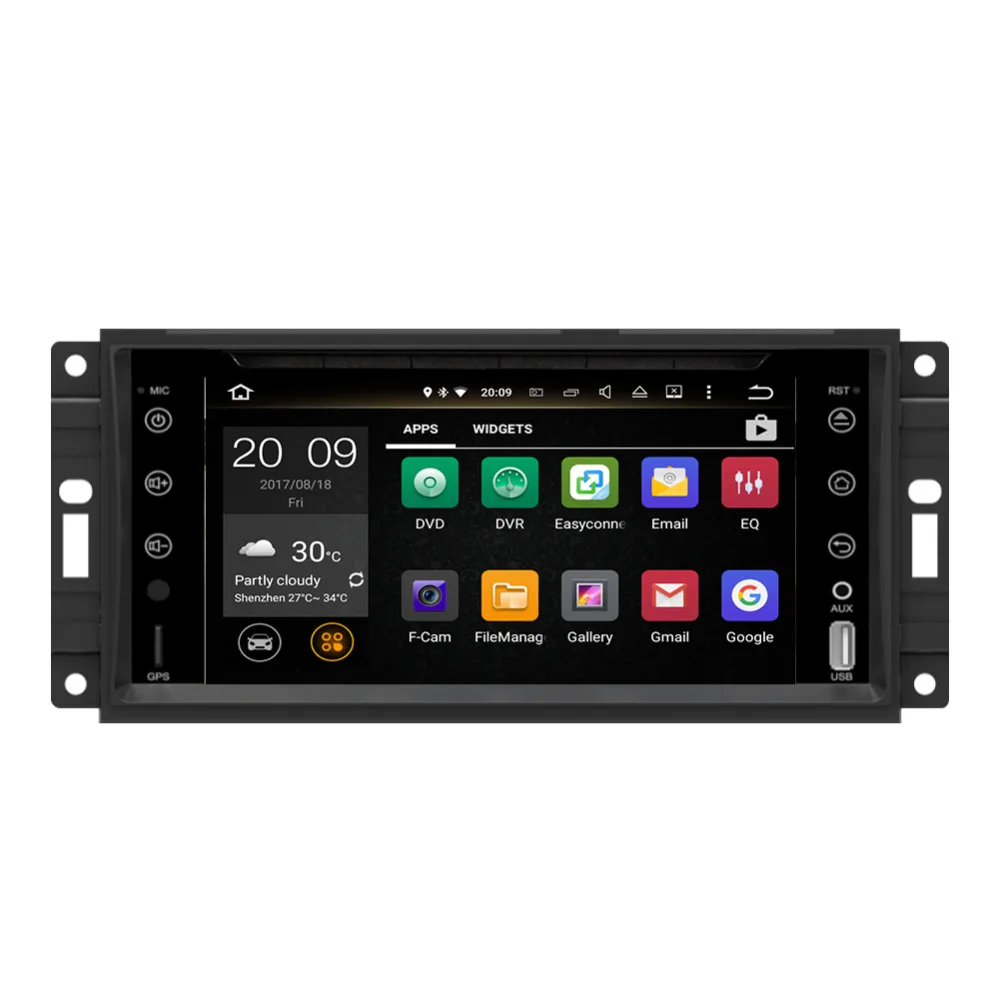 Discount Android 8.0 Octa Core 4GB RAM Car GPS Navigation For Jeep Wrangler Commander Dodge 2007-2013 Radio Stereo CD DVD Player Wifi 4