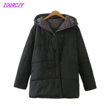 

2018 Plus size Cotton Jacket Womens Winter Thick Warm Down cotton Parkas Medium length Hooded Outerwear Loose Coats IOQRCJV Q030