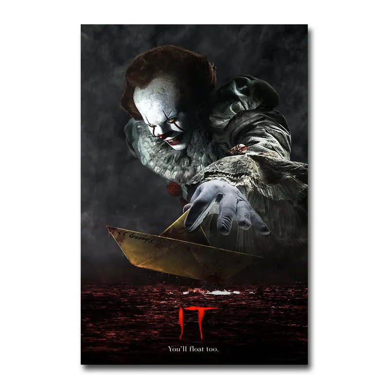 

Art Silk Or Canvas Print IT Horror Movie Poster 13x20 24x36 inch For Room Decor Decoration-002