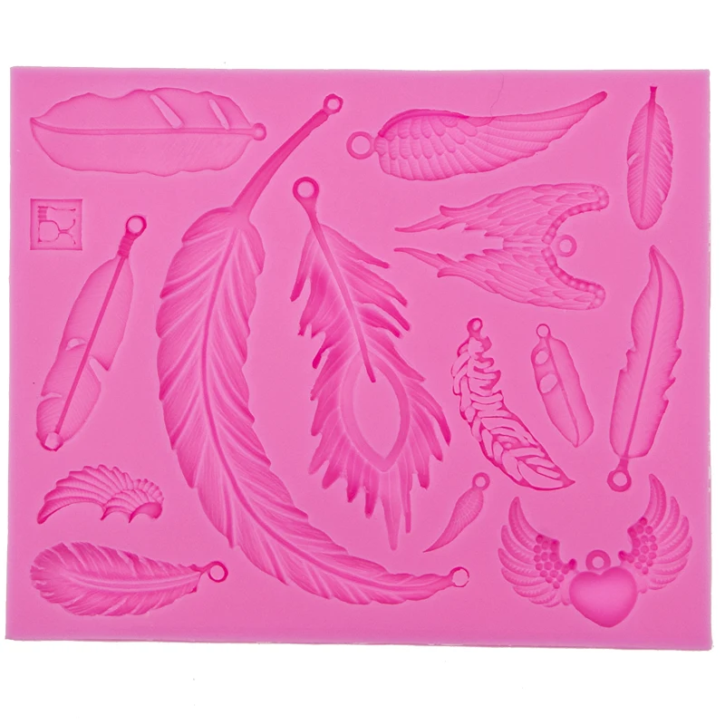 

Angel's Feather Bird wings fondant 3D silicone decoration mold DIY Cake Decorating Tools cooking Baking mould F0522