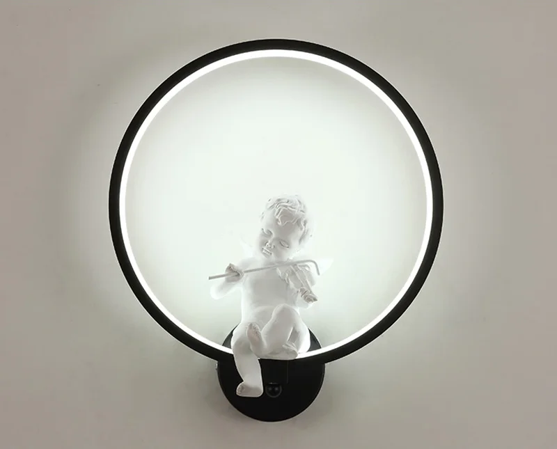 Horsten Modern Nordic Angel LED Wall Light Lamp Sconce Metal Resin Acrylic Wall Lamp Bedroom Bedside Wall Lights Home Decoration Lighting (11)
