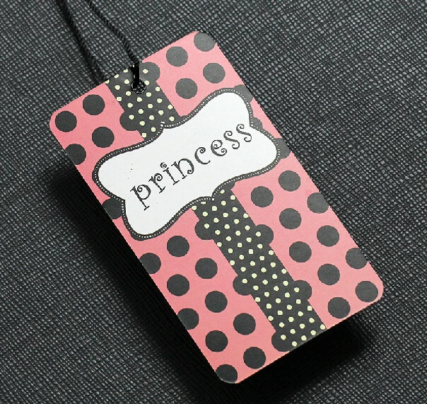 Free die cut garment tags custom logo printed paper clothing tag, 800g