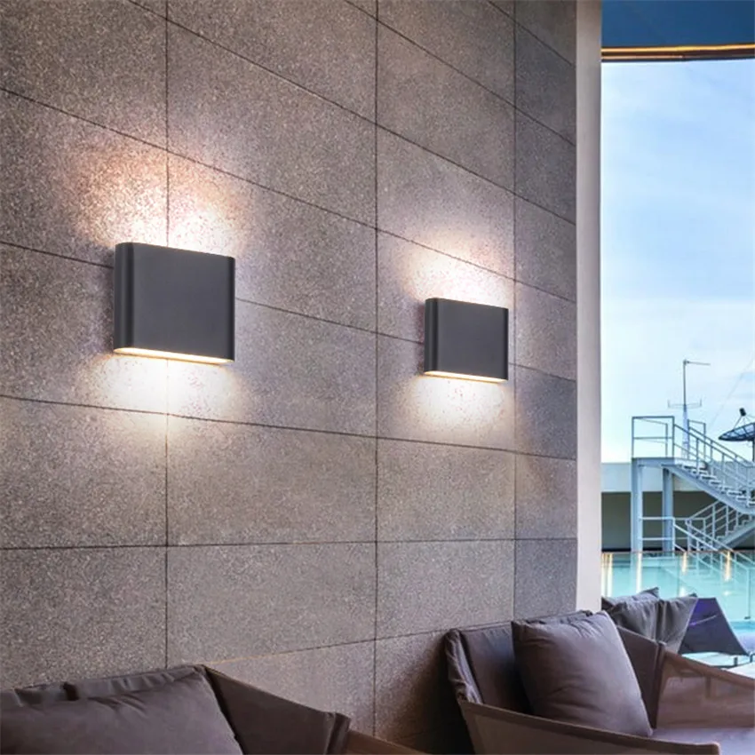 Outdoor Waterproof IP65 Wall Lamp  6W/12W LED Wall Light Modern Indoor/Outdoor Decor Up Down Dual-Head Aluminum Wall Lamp NR-10