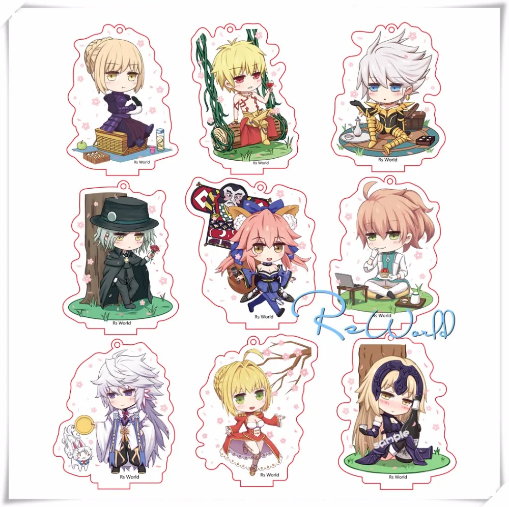 

Fate Grand Order Anime Saber Nero Merlin Ambrosius Karna Monte Cristo Gilgamesh Joan of Arc Tamamo no Mae Keychain Acrylic Stand