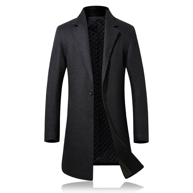 Mince 3xl Arrivée Unique Décontractée Solide S Noir cameo Chaud Coton brown Tranchée Style Manteaux Laine Hommes Boutique Bouton De D'affaires Nouvelle Manteau D92EHI