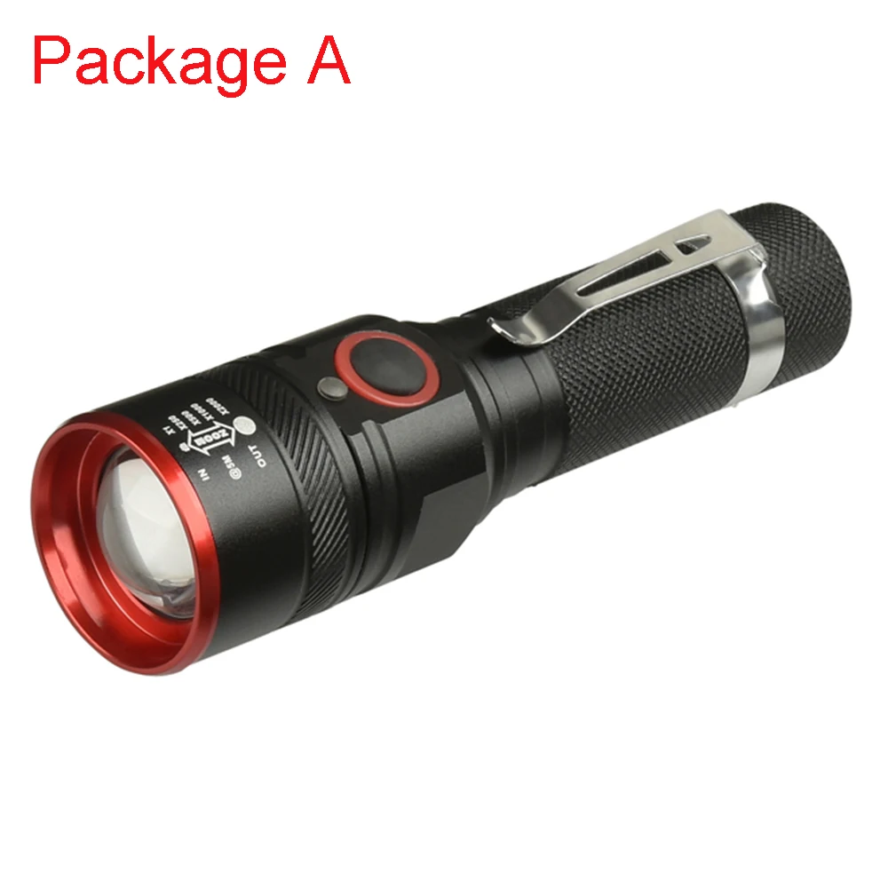 5200 люмен супер яркий USB Перезаряжаемый светодиодный фонарик XM-L T6 светодиодный s яркие фонари тактический фонарь с 18650 z50 - Испускаемый цвет: Package A